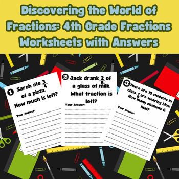 4th grade math word problems : fractions operations worksheets with answers