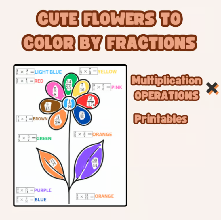 Flower Fractions Worksheet