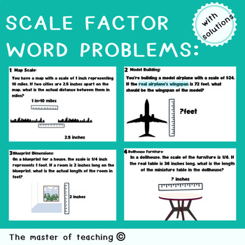 scale factor word problems worksheet with solutions