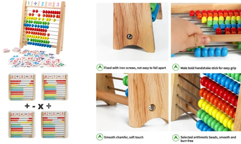 Enhance Early Learning with the Classic Wooden Educational Counting Toy
